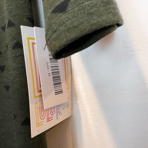 LULAROE Dress Julia Sz Medium Green yellow Black NWT - Picture 4 of 7